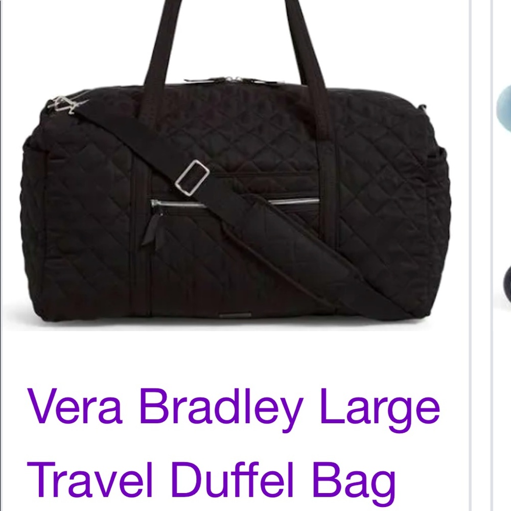 Vera Bradley Large Quilted Duffel Bag Navy Blue